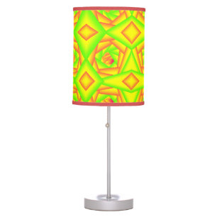 Citrus Green Orange Yellow Ombre Abstract Design Table Lamp