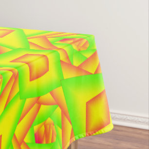 Citrus Green Orange Yellow Ombre Abstract Design  Tablecloth