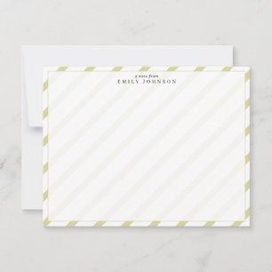 Citrus Green Stripe Frame Note Invitation
