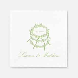 Citrus Green Wedding Cake Wedding Napkins