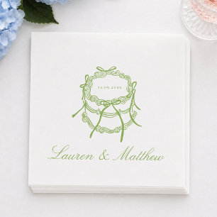 Citrus Green Wedding Cake Wedding Napkins