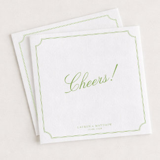 Citrus Green Wedding Napkins Cheers