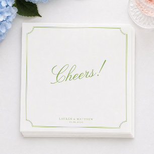 Citrus Green Wedding Napkins Cheers