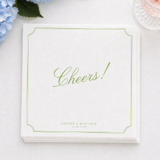 Citrus Green Wedding Napkins Cheers