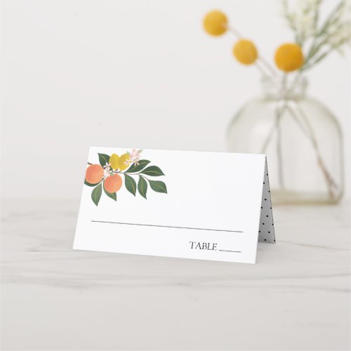 Citrus Greenery Name Escort Cards