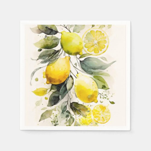 Citrus greenery napkins