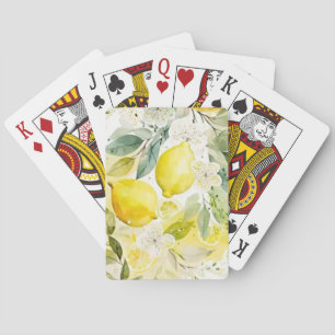Citrus greenery poker cards