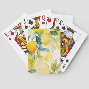 Citrus greenery poker cards