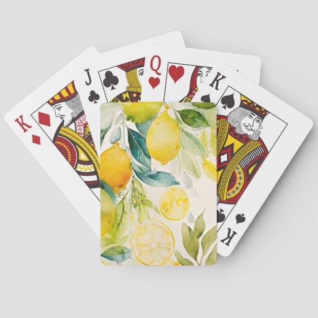 Citrus greenery poker cards (Back)