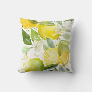 Citrus greenery throw pillow