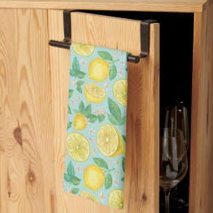 Citrus Grove Tile – Watercolor Lemon Botanical Kitchen Towel