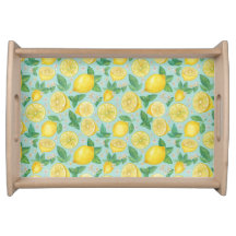 Citrus Grove Tile – Watercolor Lemon Botanical