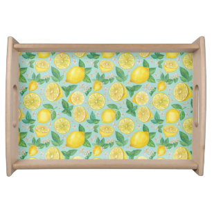 Citrus Grove Tile – Watercolor Lemon Botanical Serving Tray
