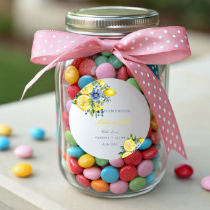 Citrus Homemade Limoncello Lemon Wedding favors Classic Round Sticker