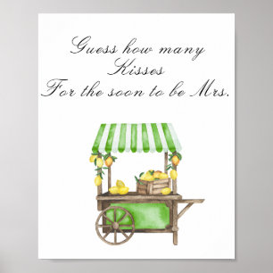 Citrus - How many kisses bridal shower game Poster