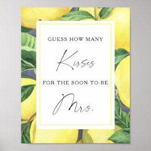 Citrus - How many kisses bridal shower game Poster