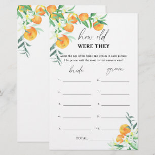 Citrus - How old were they bridal game