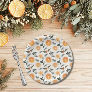 Citrus Hygge Christmas Paper Plates