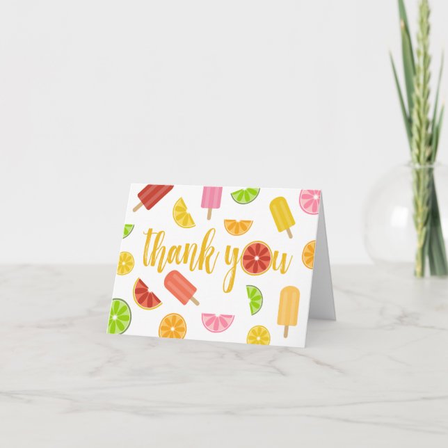 Citrus Ice Pops Thank You Card (Front)
