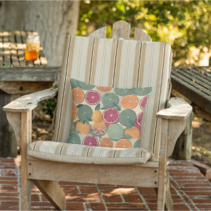 Citrus in muted tones outdoor pillow