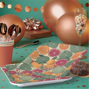Citrus in muted tones  paper plates