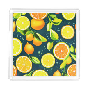 Citrus Kaleidoscope: A Vibrant Medley Acrylic Tray