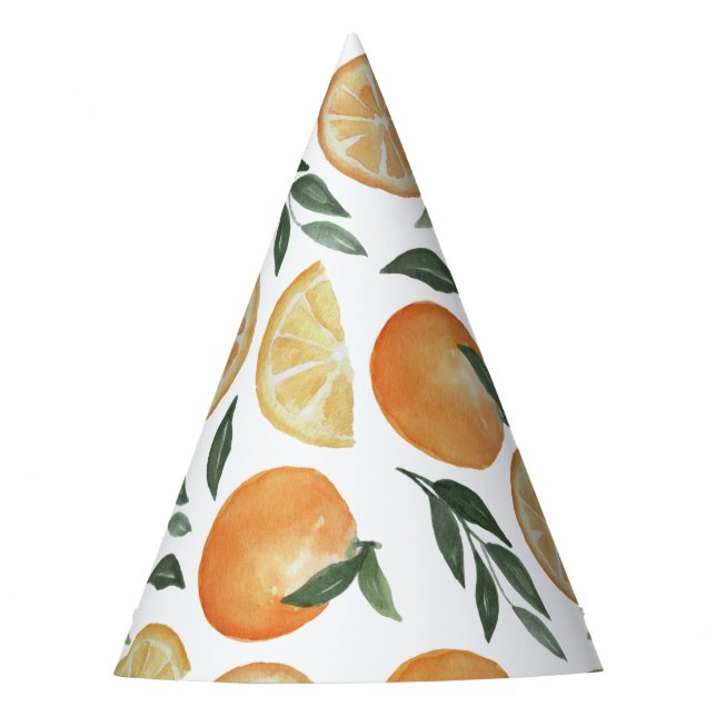 Citrus Kids Birthday Party | Summer Orange Fruit Party Hat (Front)