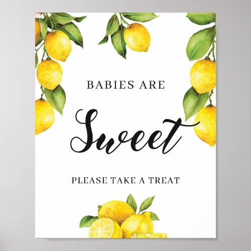 Citrus Lemon Babies Are Sweet Sign for Baby Shower