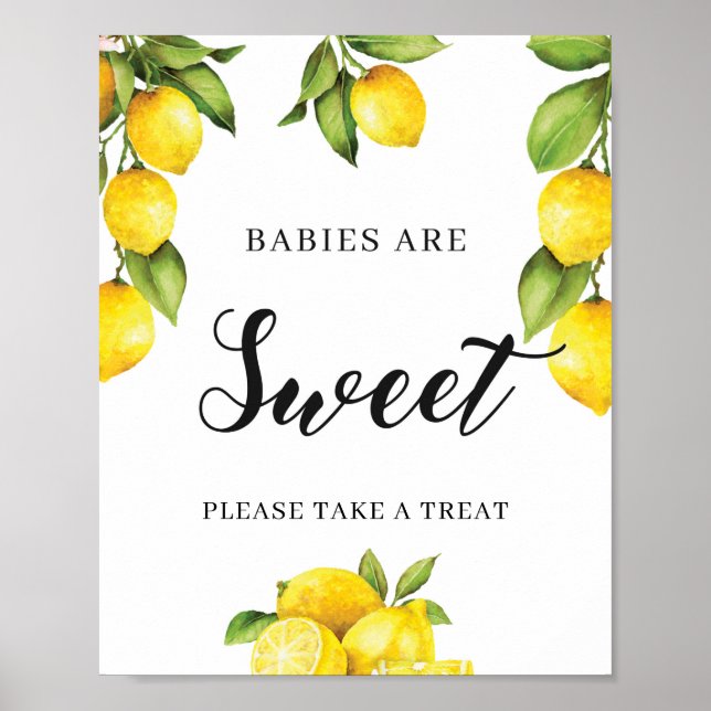 Citrus Lemon Babies Are Sweet Sign for Baby Shower (Front)