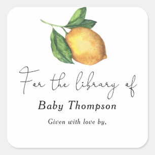 Citrus lemon - baby shower bookplate