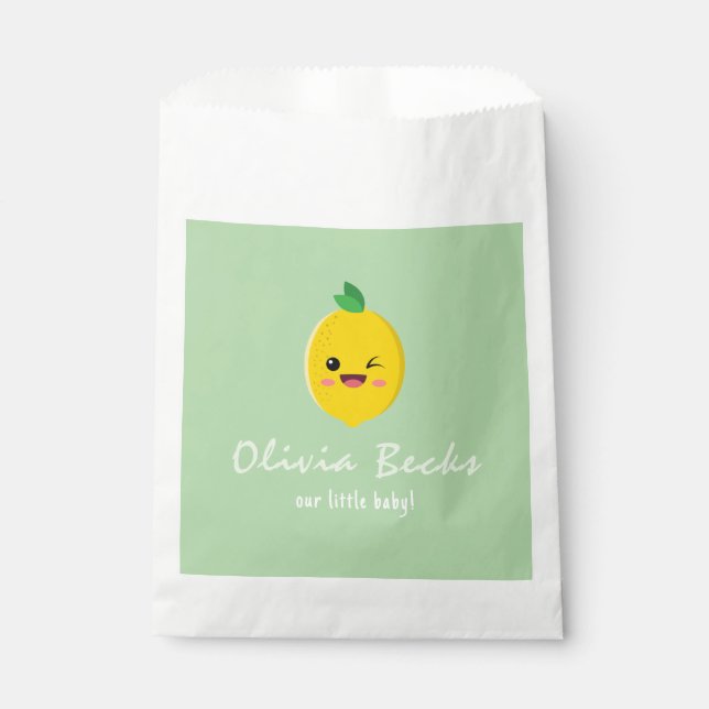 Citrus Lemon Baby Shower Favor Bag (Front)