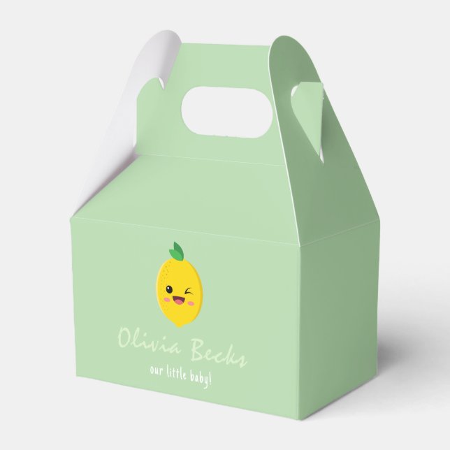 Citrus Lemon Baby Shower Favor Boxes (Front Side)