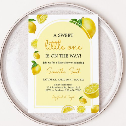 Citrus Lemon Baby Shower  Invitation