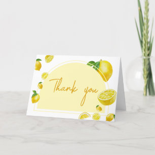 Citrus Lemon Baby Shower Letterpress Thank You Card