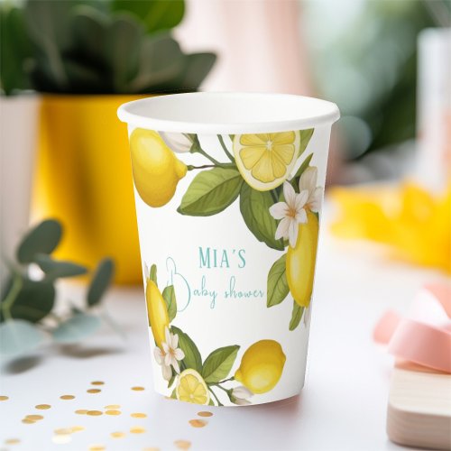 citrus lemon Baby shower  Paper Cups