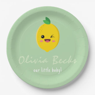 Citrus Lemon Baby Shower Paper Plates