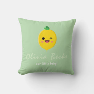 Citrus Lemon Baby Shower Throw Pillow