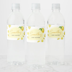 Citrus Lemon Baby Shower Water Bottle Label