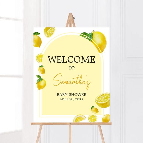 Citrus Lemon Baby Shower Welcome Poster