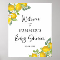 Citrus Lemon Baby Shower Welcome Sign