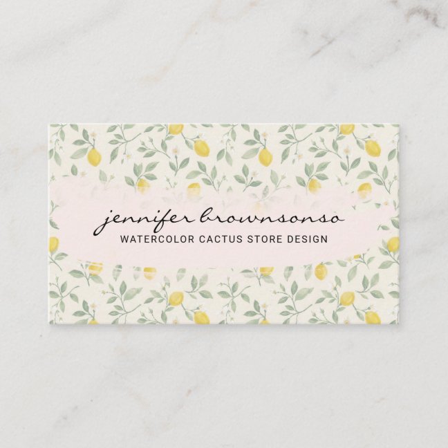 Citrus Lemon Botanical Fresh Business Card