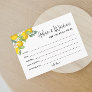 Citrus Lemon Bridal Shower Advice and Wishes Thank You Card