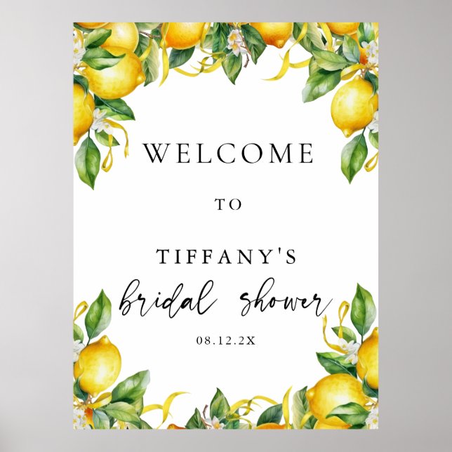 Citrus Lemon Bridal Shower Welcome Sign (Front)