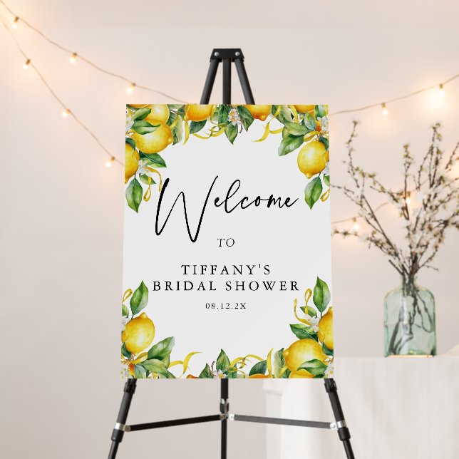 Citrus Lemon Bridal Shower Welcome Sign (In Situ (Stand))