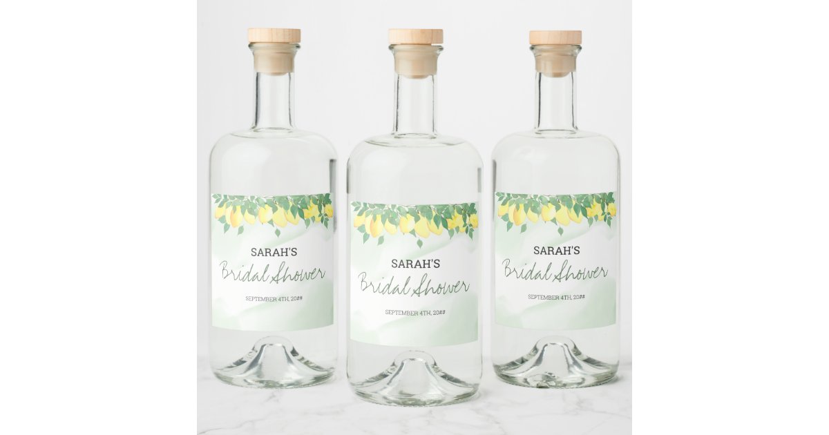 Citrus Lemon Casual Script Personalized Liquor Bottle Label | Zazzle.com