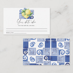 Citrus Lemon - Date night ideas \ Date jar  Enclosure Card