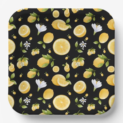 Citrus Lemon Design love lemon Paper Plates