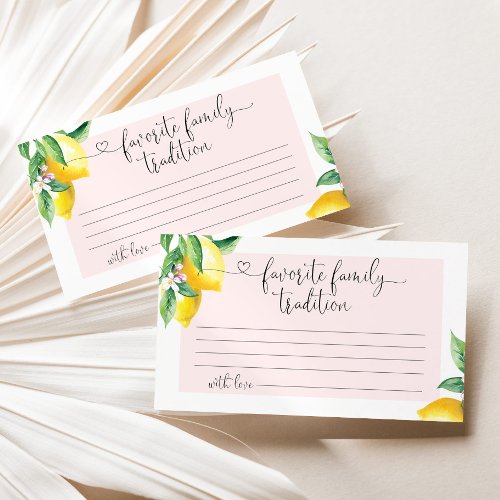 Citrus lemon favorite family tradition enclosure card