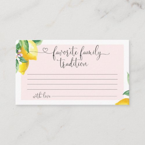 Citrus lemon favorite family tradition enclosure card