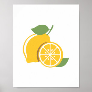 Citrus Lemon Floral Nursery Decor Poster